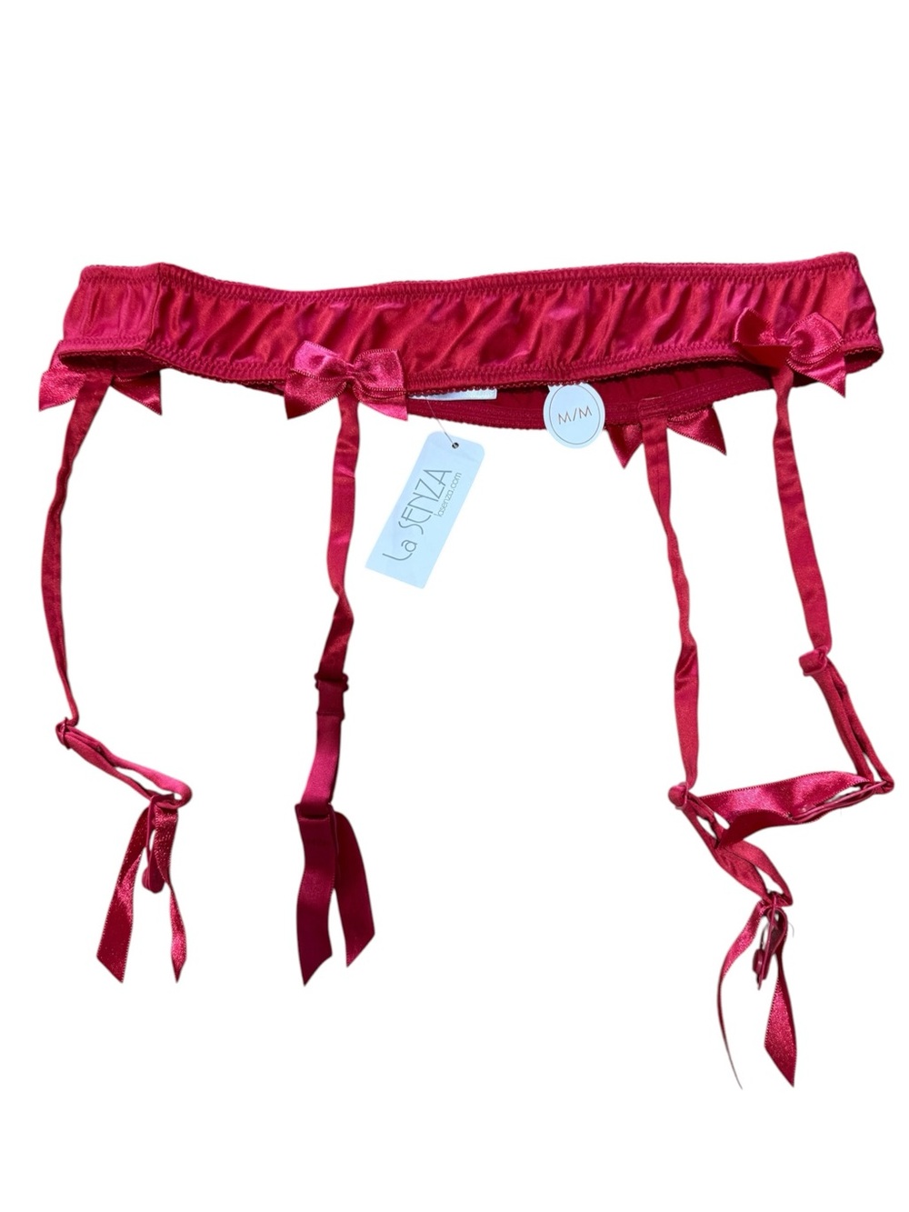 LA SENZA Red Garter Suspender Belt NWT